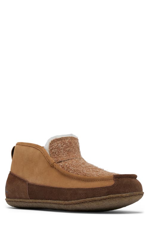 Sorel Manawan Ii Faux Fur Lined Slipper In Elk/tobacco