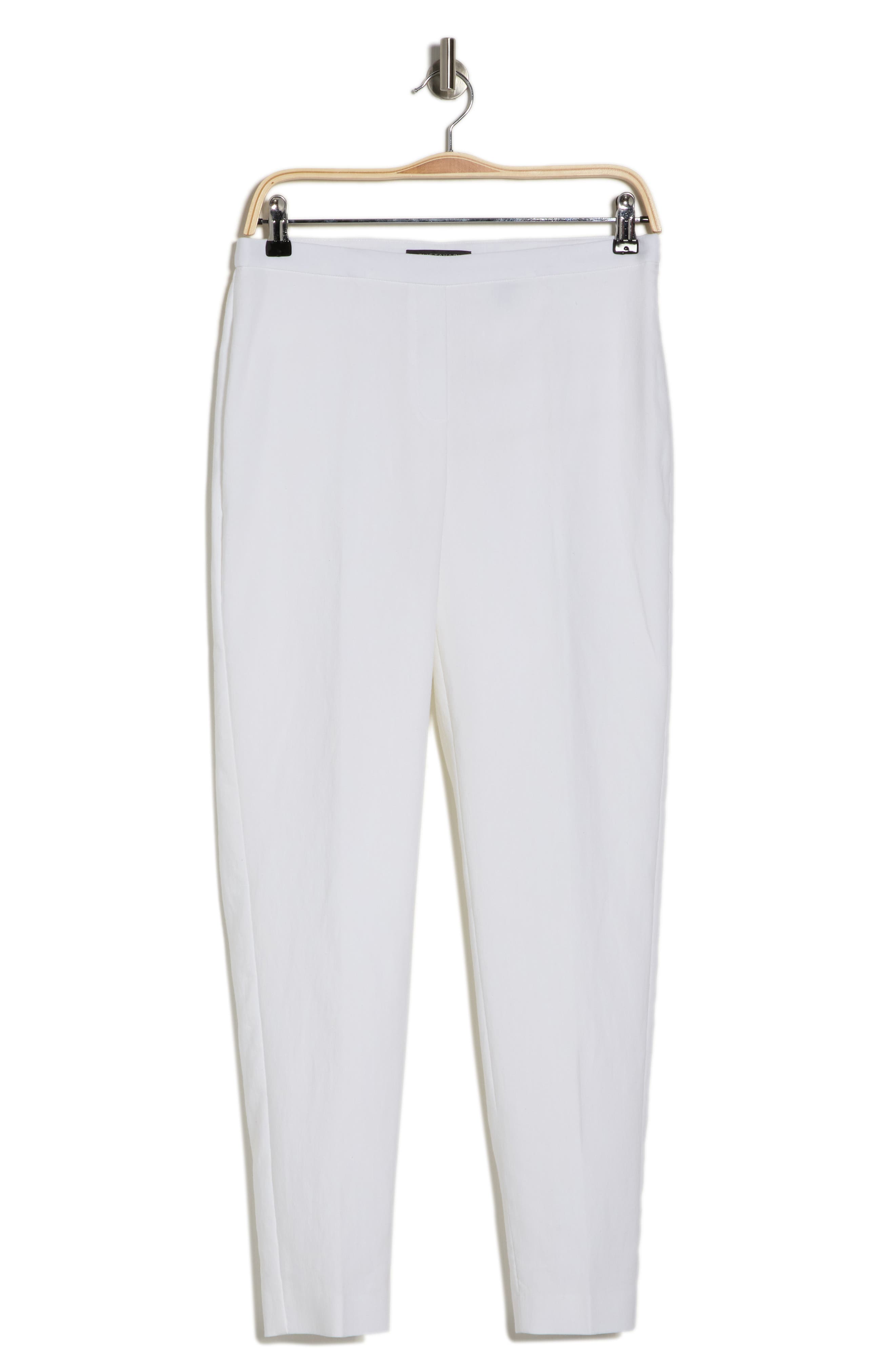 Elie Tahari Marcia Linen-Blend Pant, 6 / White Multi