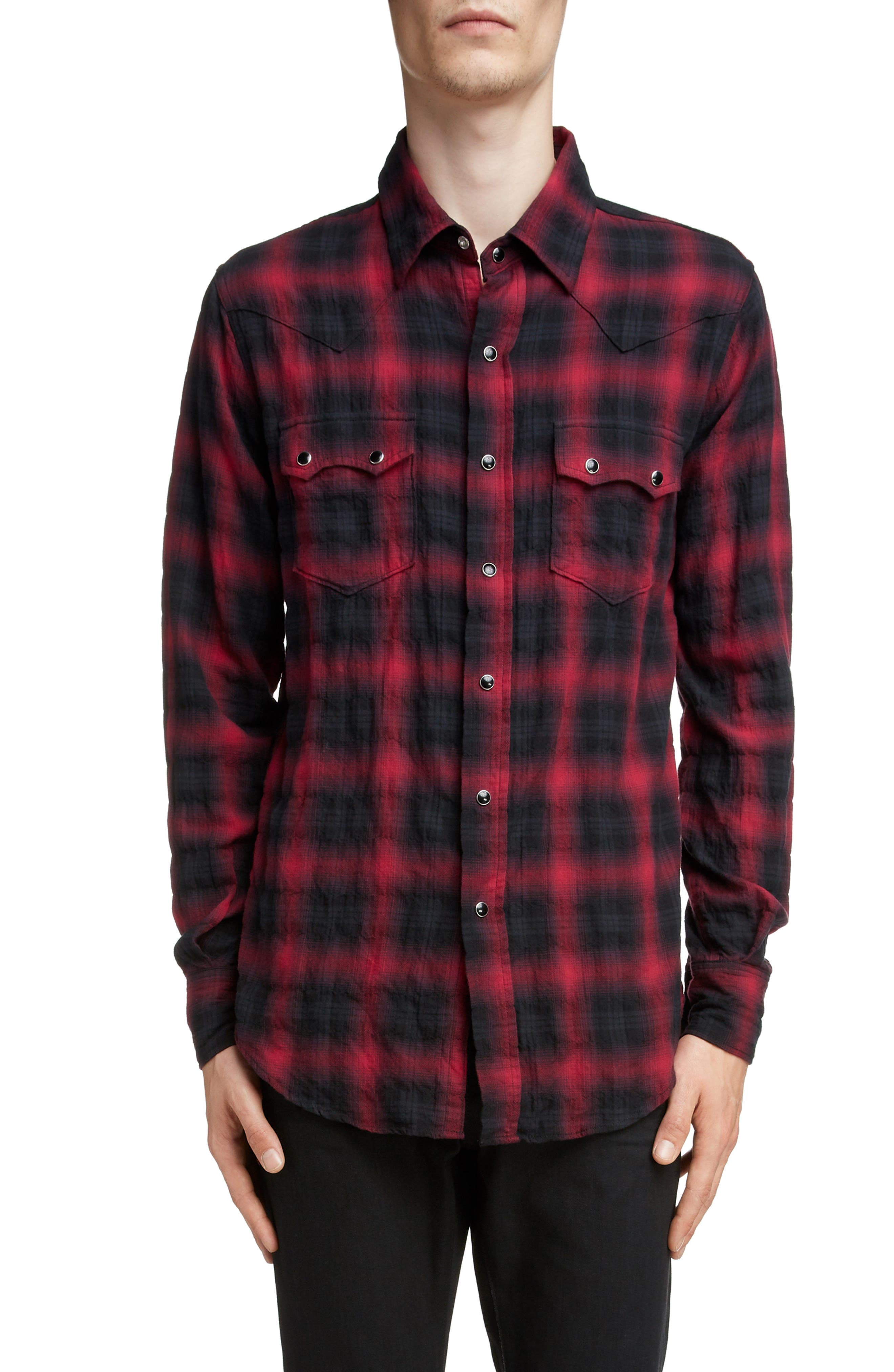 saint laurent checked shirt