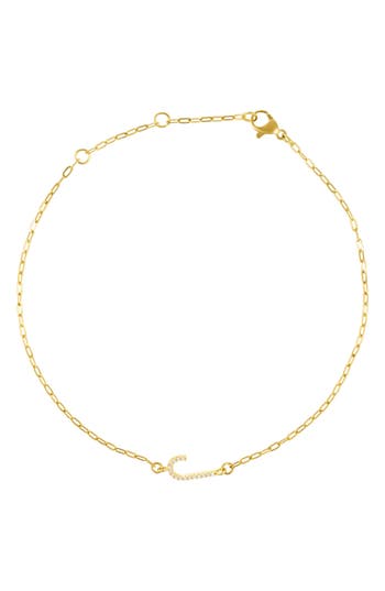 Adornia Pavé Cubic Zirconia Initial Anklet In Gold-j