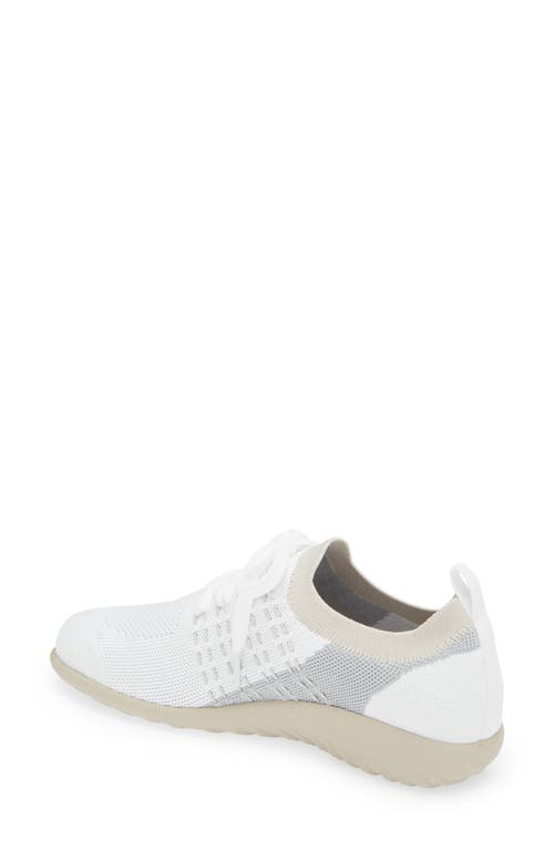 Shop Naot Tama Sneaker In White/dark Gray Knit