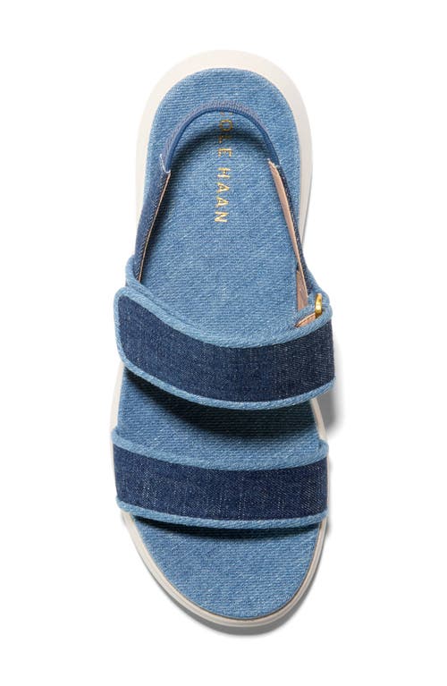 Shop Cole Haan Originalgrand Meritt Flatform Sandal In Denim Multi/ivory