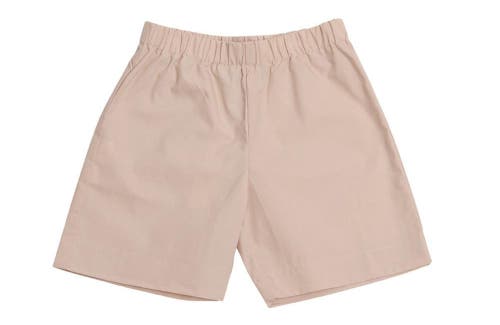 Busy Bees Jd Pull-on Shorts In Khaki Cotton Poplin