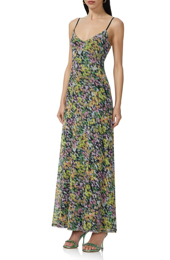 Shop Afrm Ember Blur Floral Maxi Dress In Blur Noir Floral