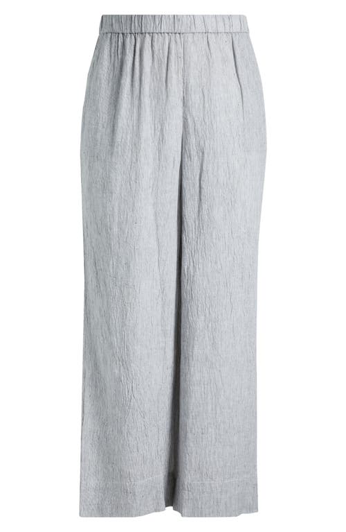 Shop Eileen Fisher Organic Linen Wide Leg Pant In White/black