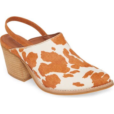 Jeffrey Campbell Favela Genuine Calf Hair Slingback Clog- Brown