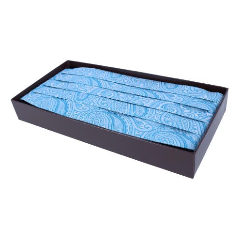 Shop Trafalgar Sobee Paisley Silk Cummerbund In Light Blue Paisley