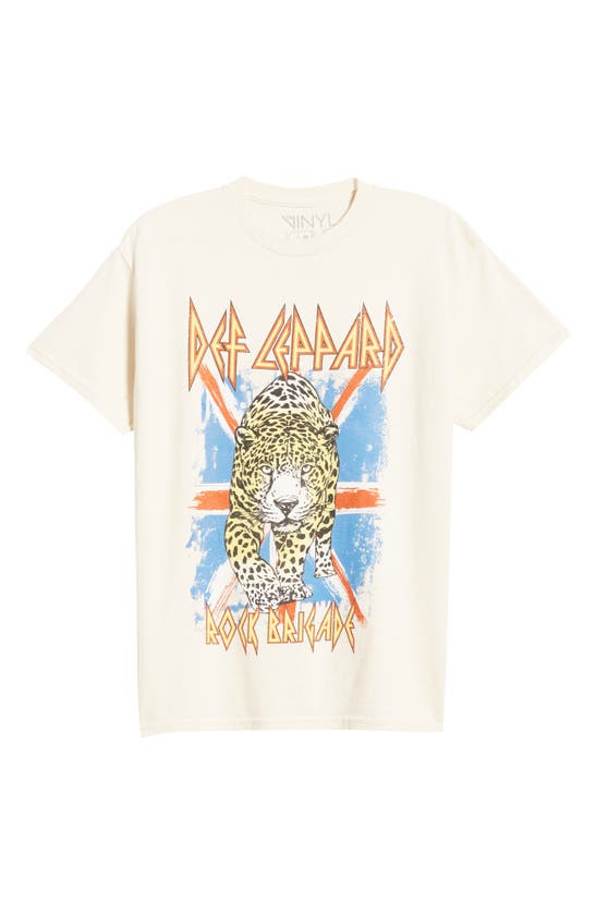 Shop Vinyl Icons Def Leppard Rock Brigade Graphic T-shirt In Natural