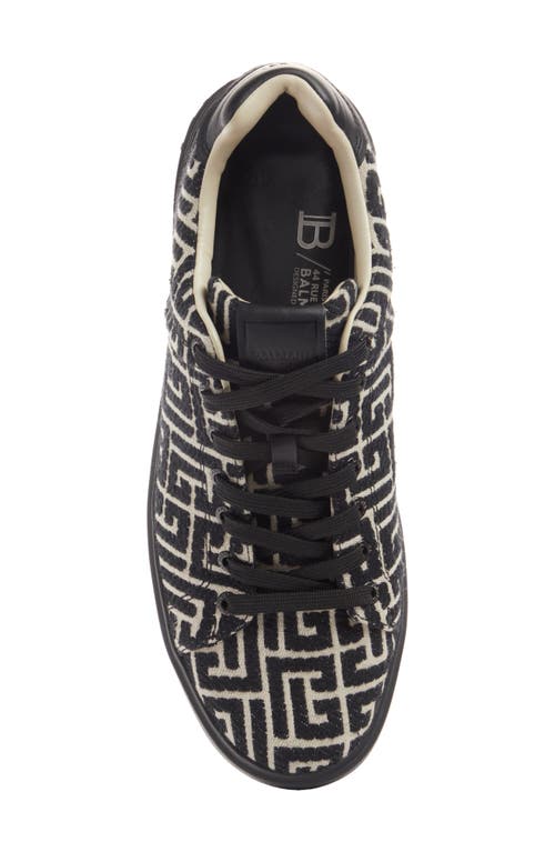 Shop Balmain B-court Monogram Low Top Sneaker In Black/ivory