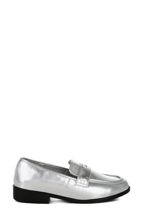 London Rag Rugle Metallic Penny Loafer In Silver