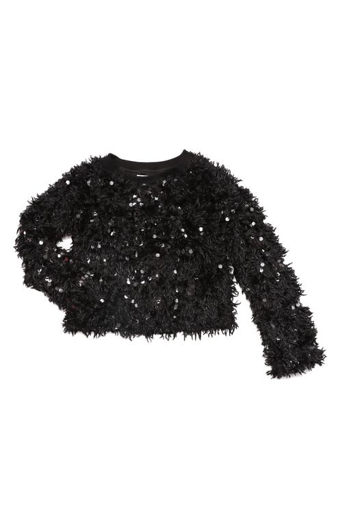 Shop Mia New York Kids' Sequin Texture Sweater In Black