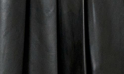 English Factory Pleated Faux Leather Skirt In Black