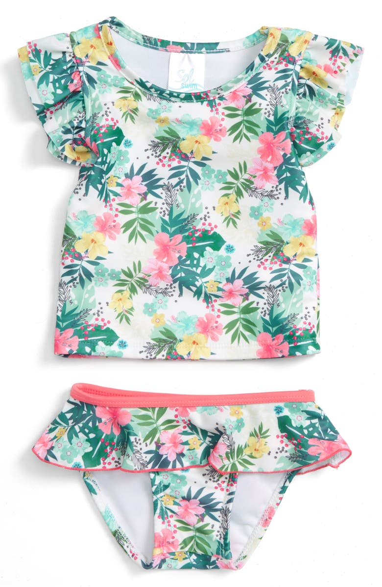 Sol Swim Two-Piece Tankini Swimsuit (Baby Girls) | Nordstrom