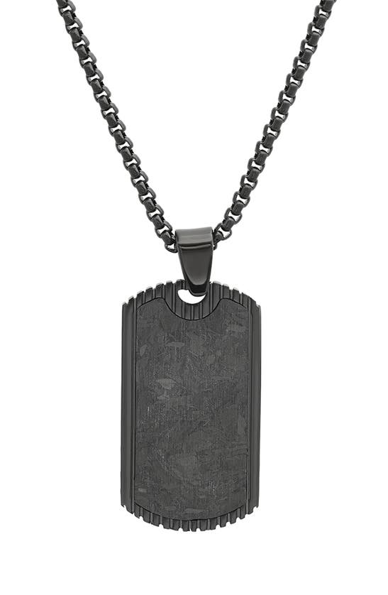 Hmy Jewelry Dog Tag Necklace In Black