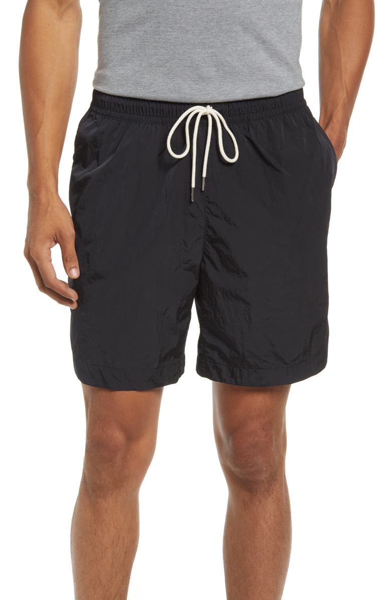 NIKE Sportswear Style Essentials Water Repellent Nylon Shorts, Main, color, BLACK/ SAIL/ ICE SILVER/ BLACK