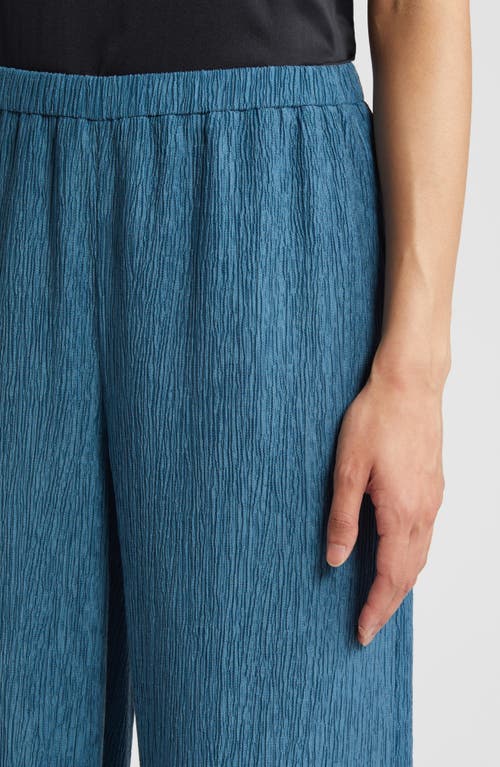 Shop Eileen Fisher Crinkled Wide Leg Pants In Cascade