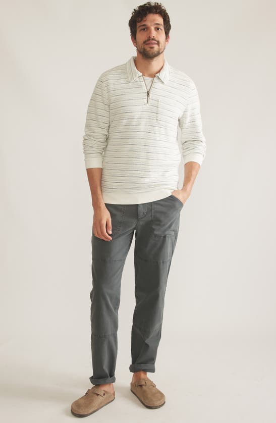 Shop Marine Layer Textured Stripe Pullover Sweater In Natural Cool Stripe