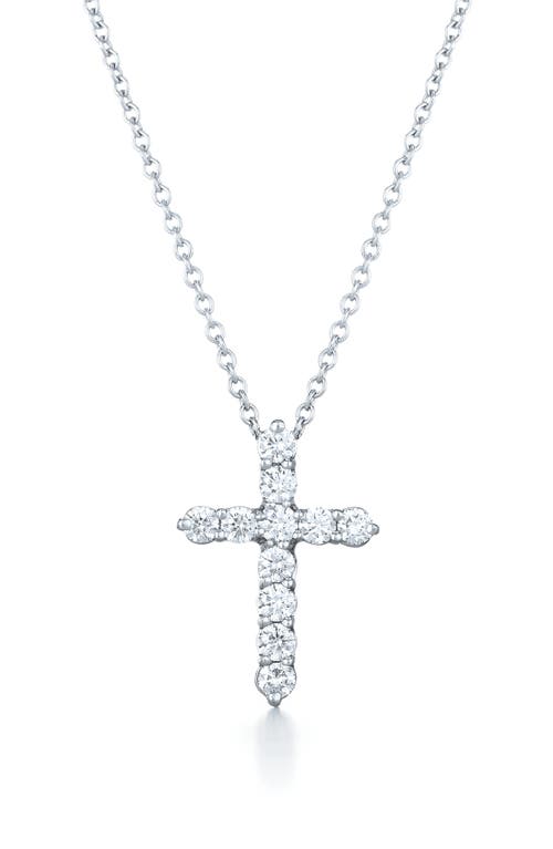 Kwiat Faith Cross Pendant Necklace in White Gold