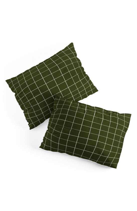 Shop Deny Designs Grid Duvet Cover & Shams Set In Green