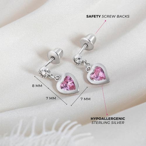 Shop In Season Jewelry My First Dangle Hearts Girl Earrings In Pink