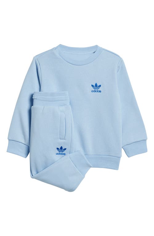 adidas Kids' Adicolor Crewneck Sweatshirt & Joggers Set in Clear Sky at Nordstrom, Size 2T