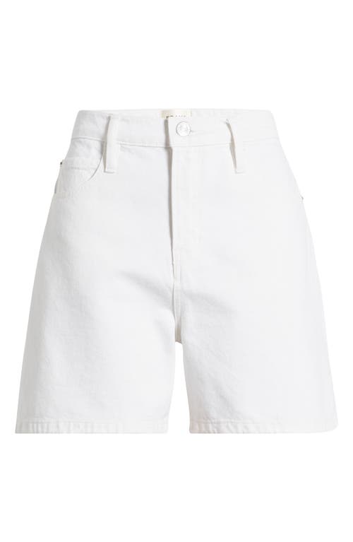 Shop Frame The Easy Denim Shorts In White