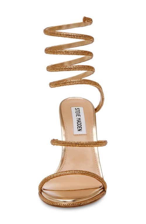 Steve Madden Women's Exotica Embellished High Heel Wrap Sandals In Bronze