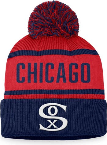 FANATICS Men's Fanatics Branded Navy/Red Chicago White Sox Cooperstown  Collection Cuffed Knit Hat with Pom