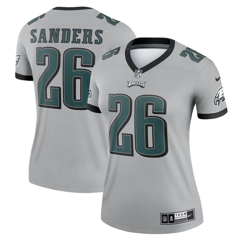 Men's Nike Miles Sanders Silver Philadelphia Eagles Inverted Legend Jersey