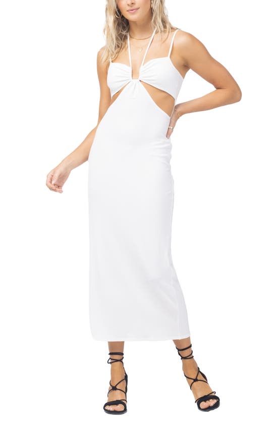L*space Naomi Cutout Halter Maxi Cover-up Dress In Cream