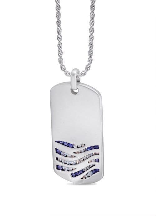 Shop Luvmyjewelry Deep Blue Sea Sapphire & Topaz Silver Tag Necklace