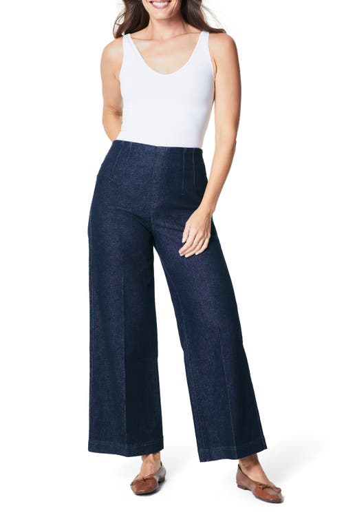 Spanx Zero Waistband Cropped Wide Leg In Raw Indigo Wash