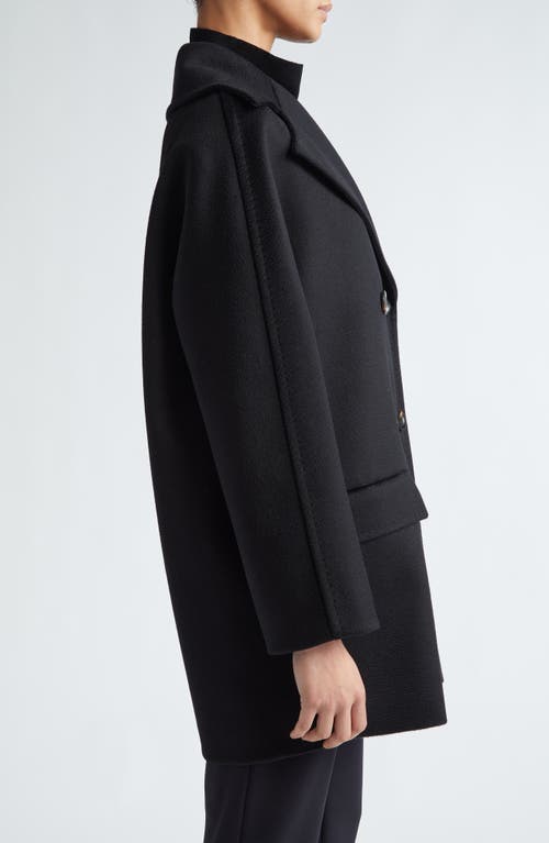 Shop Max Mara Kent Short Wool Peacoat In Black