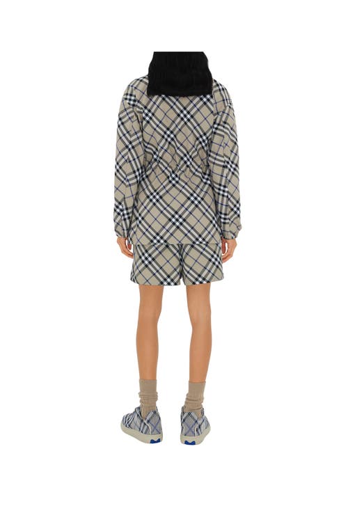 Shop Burberry Check Jacket In Lichen