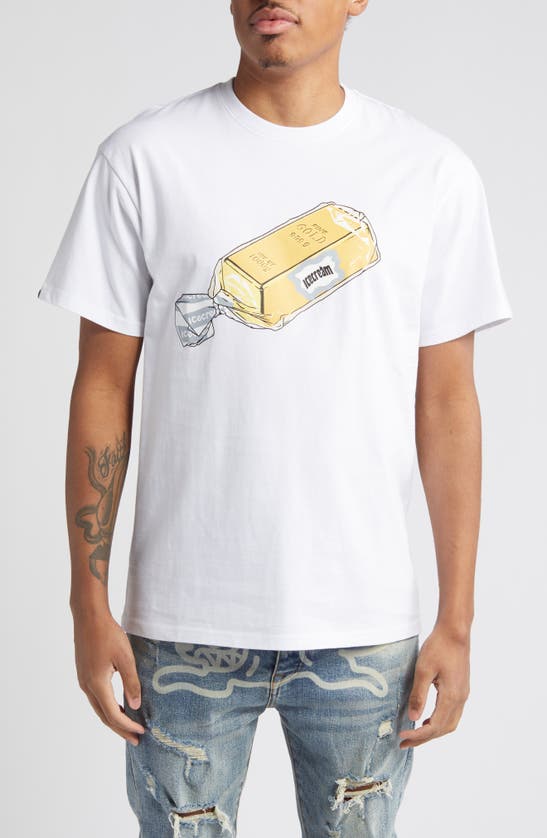 Icecream Bread Cotton Graphic T-shirt In White
