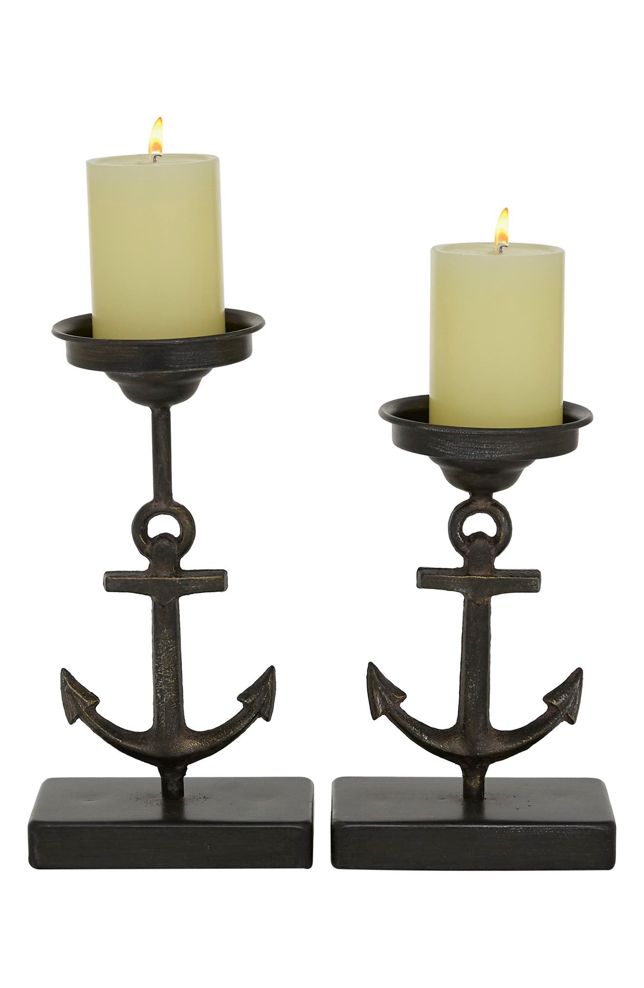 Willow Row Black Metal Coastal Candle Holders ModeSens
