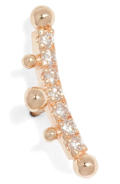 Anzie Dew Drop Marine Single Diamond Ear Crawler In Gold/diamond/left