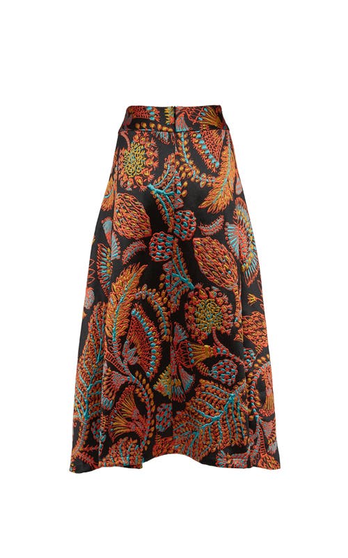 La Doublej Milano Midi Skirt In Jacquard Sicomore Black