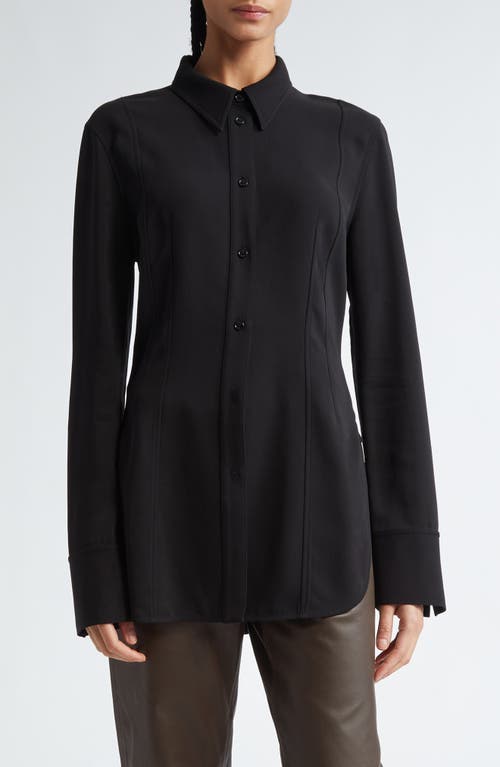 Shop Totême Toteme Double Dart Cady Button-up Shirt In Black