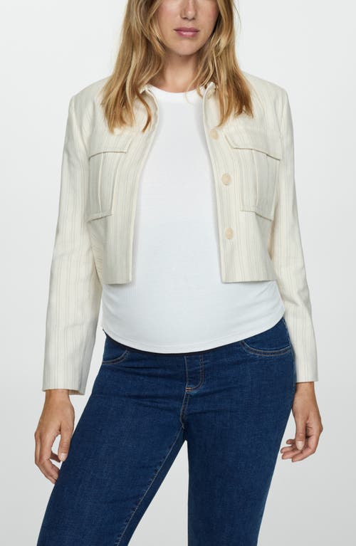 Shop Mango Over The Bump Flare Maternity Jeans In Dark Blue