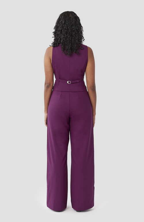 Aam The Label The Wool Wide Leg Pant For Full Hips And Thighs In Plum