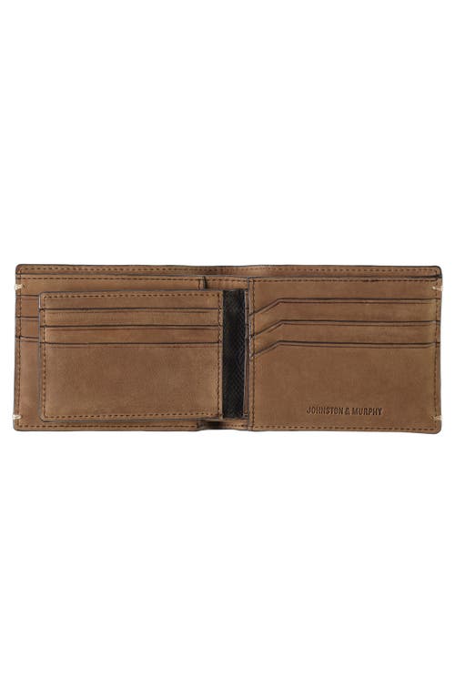 Johnston & Murphy Rhodes Leather Bifold Wallet In Tan Oiled