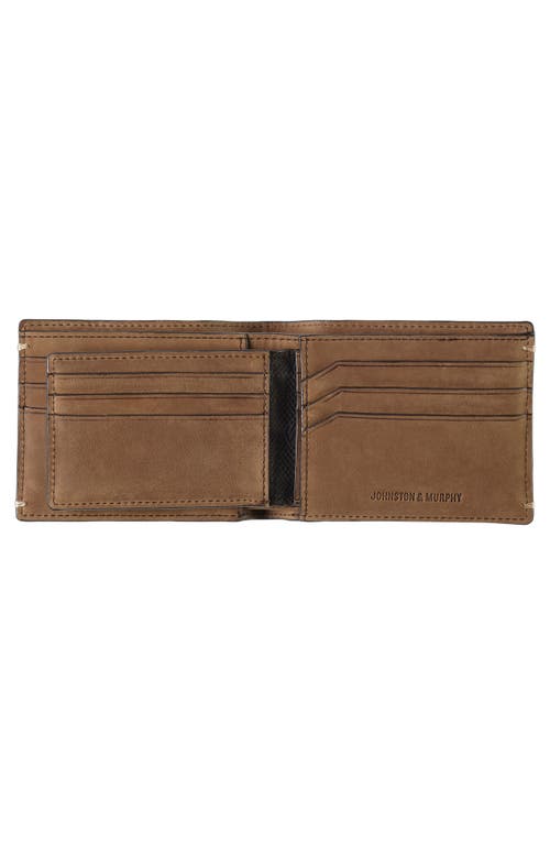 Shop Johnston & Murphy Jackson Leather Bifold Wallet In Tan Oiled