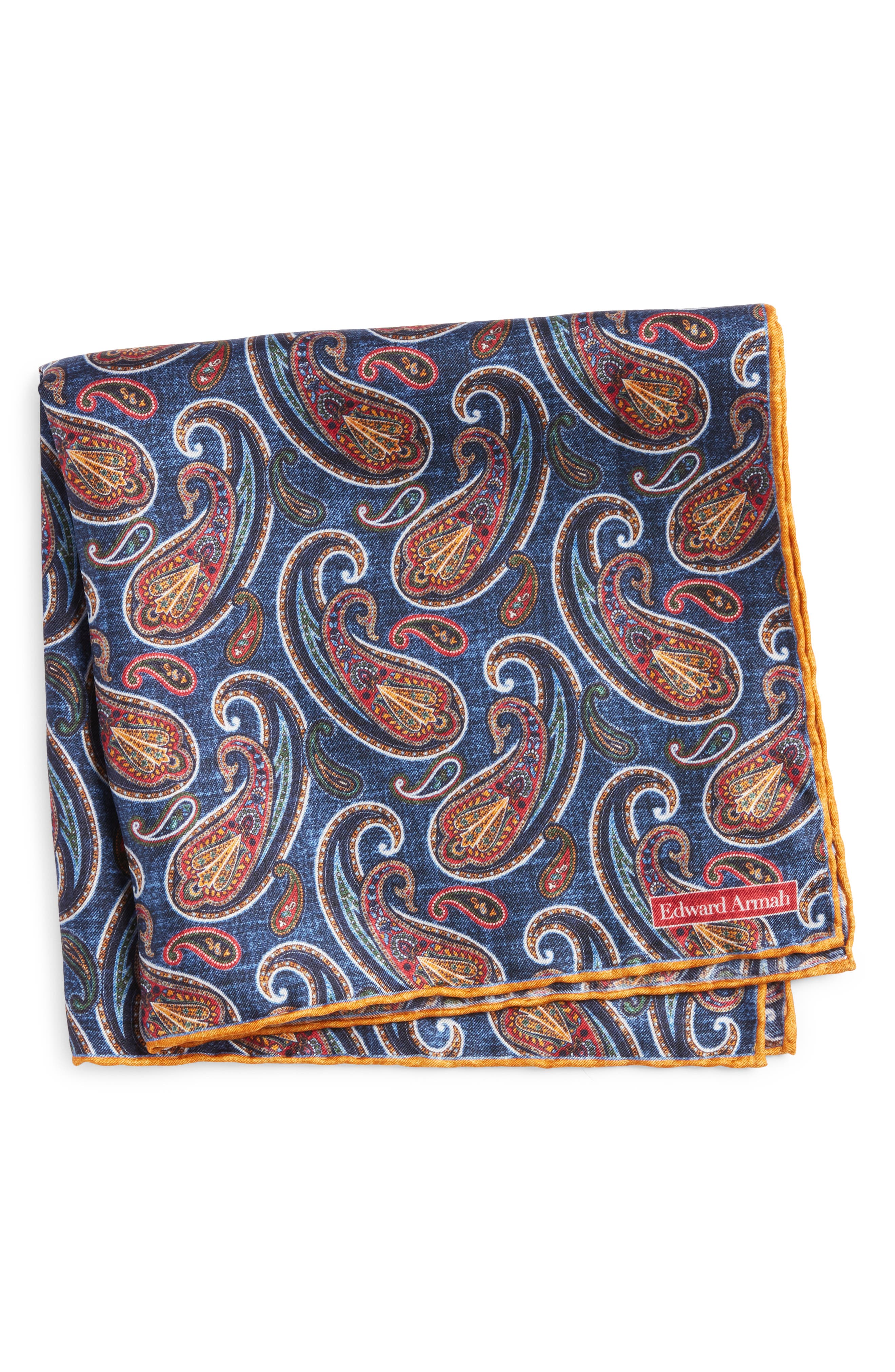 EDWARD ARMAH Paisley Silk Pocket Square Nordstrom