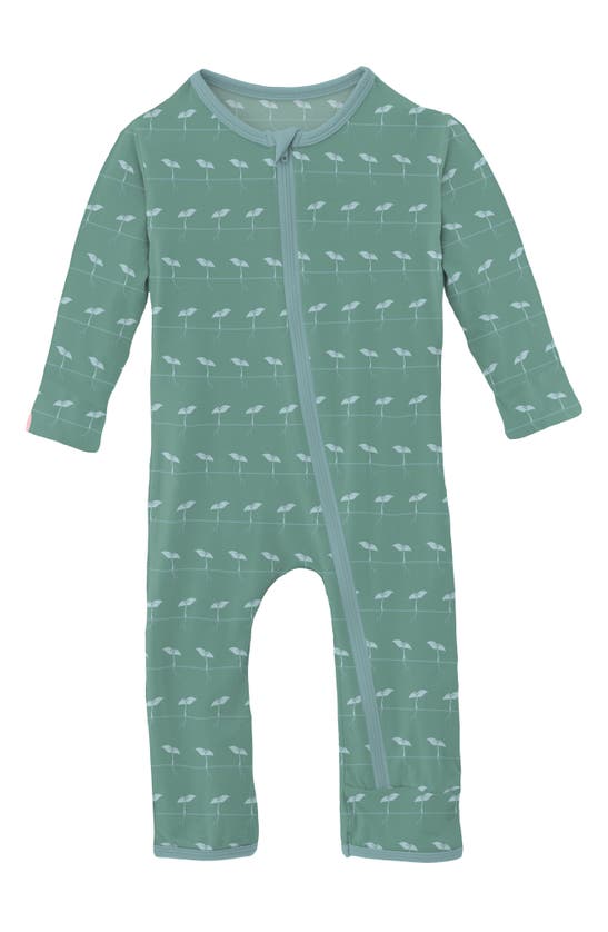 Kickee Pants Babies' Little Sprout Fitted One-piece Pajamas In Shore Sprouts