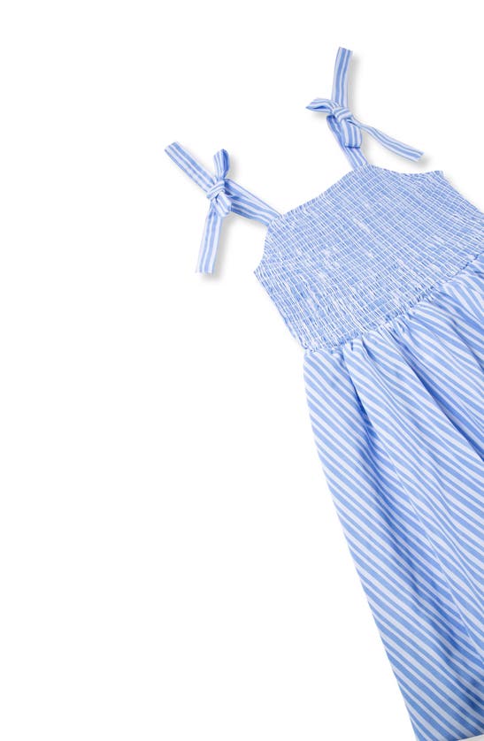 Shop Habitual Kids' Stripe Smocked Bubble Sundress In Blue