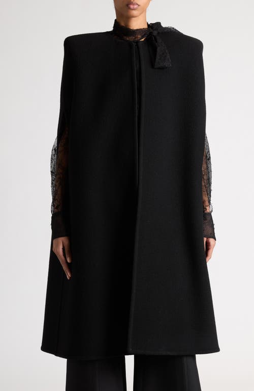 Shop Valentino Garavani Virgin Wool & Cashmere Cape In Nero