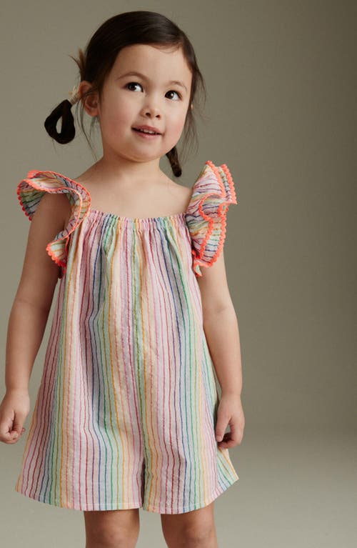 Shop Next Kids' Stripe Cotton Romper In Rainbow Stripe