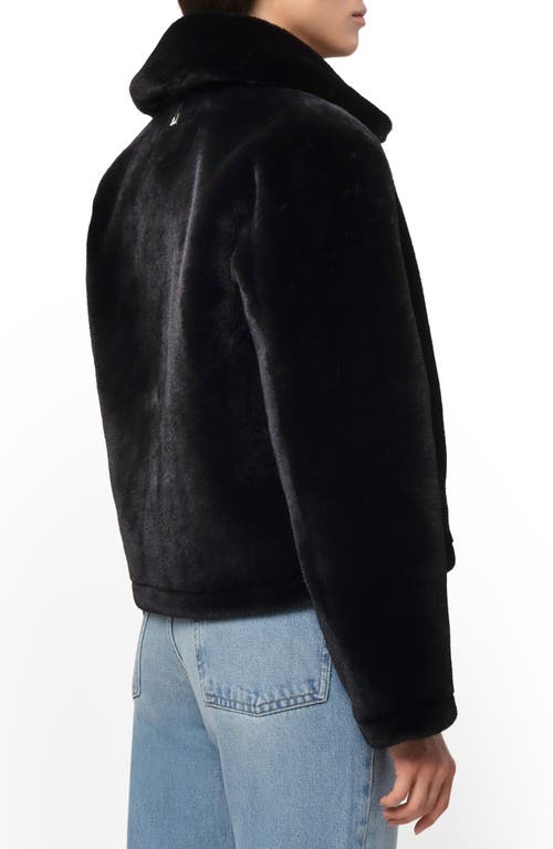 Shop Apparis Dahlia Pluche™ Faux Fur Moto Jacket In Noir