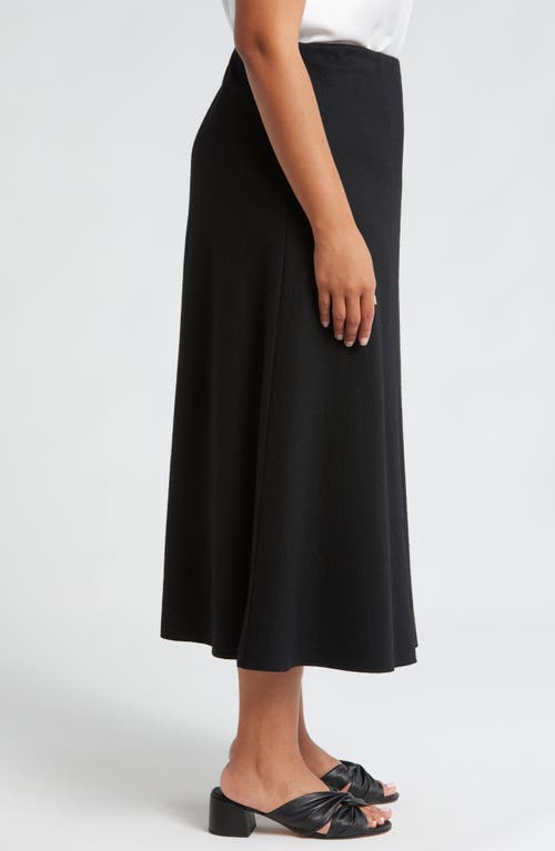 Shop Eileen Fisher Felted Wool Jersey A-line Skirt In Black